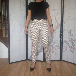 White/Mustart/Black Geometric Trousers